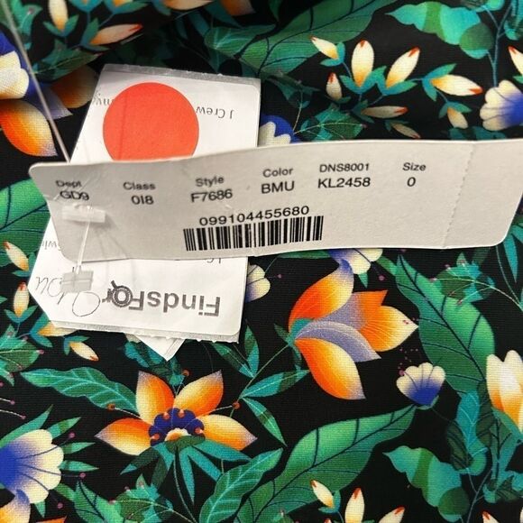 Crew one piece strapless swim suit. Black with multi colors size 0 - Picture 3 of 6